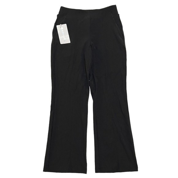 NWT ATHLETA Cosmic Kick Flare Pant Sz 6 Black Lightweight *DEFECT*
